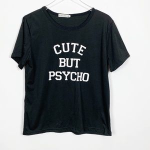 Ou Chun Liang Dian Black 'Cute But Psycho' Tee
